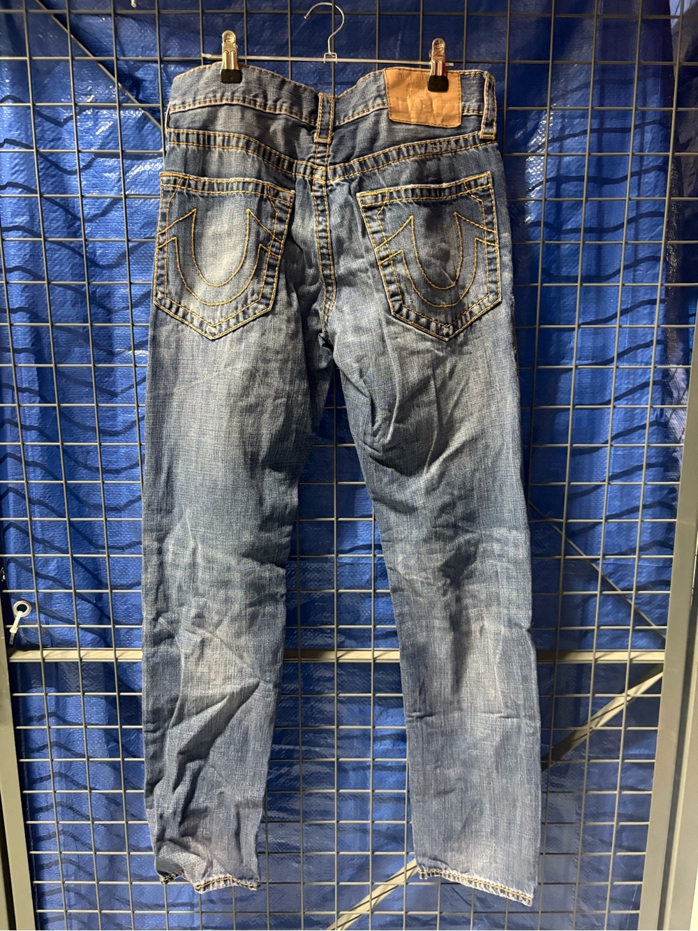 True Religion Blue Denim Jeans with Contrast Stitching - Picture 2 of 5